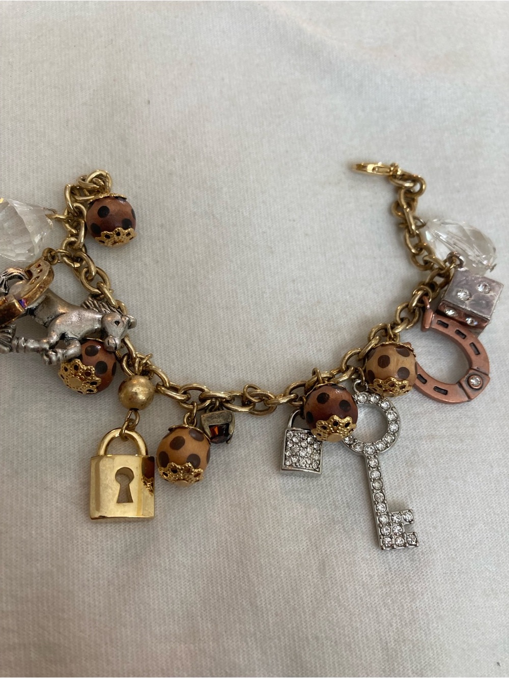Charm Bracelet Horse Key Padlock